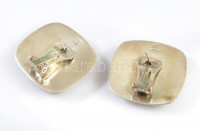Ezüst(Ag) négyzet alakú fülklipsz, jelzett, 3×3 cm, nettó: 15,52 g