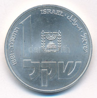 Izrael 1981. 1Sh Ag 'Hanuka - Lengyel menóra' forgalomba nem került emlék kiadás T:1- patinaIsrael 1981. 1 Sheqel Ag 'Hanukkah - Polish Lamp' non-circulating commemorative coin C:AU patinaKrause KM#116