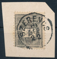 1889 1kr kivágáson 'SZERENCS'