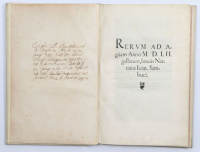 Sambuci [Zsámboky János] és [Ranzanus, Petrus]: Rerum Ad Agriam Anno M.D.LII. gestarum, breuis Narratio - [Epitome Rerum Ungaricarum velut per Indices Descripta,