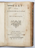 Chastellux, Francois Jean de: Essai sur l’union de la poésie et de la musique