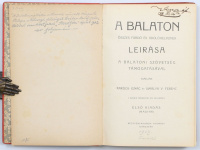 A Balaton összes fürdő és üdülőhelyeinek leírása. A Balatoni Szövetség támogatásával kiadják: Kardos Ignác és Simalya V. Ferenc.