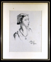 Holló László (1887 - 1976): ART DECO HÖLGY PORTRÉ 1923